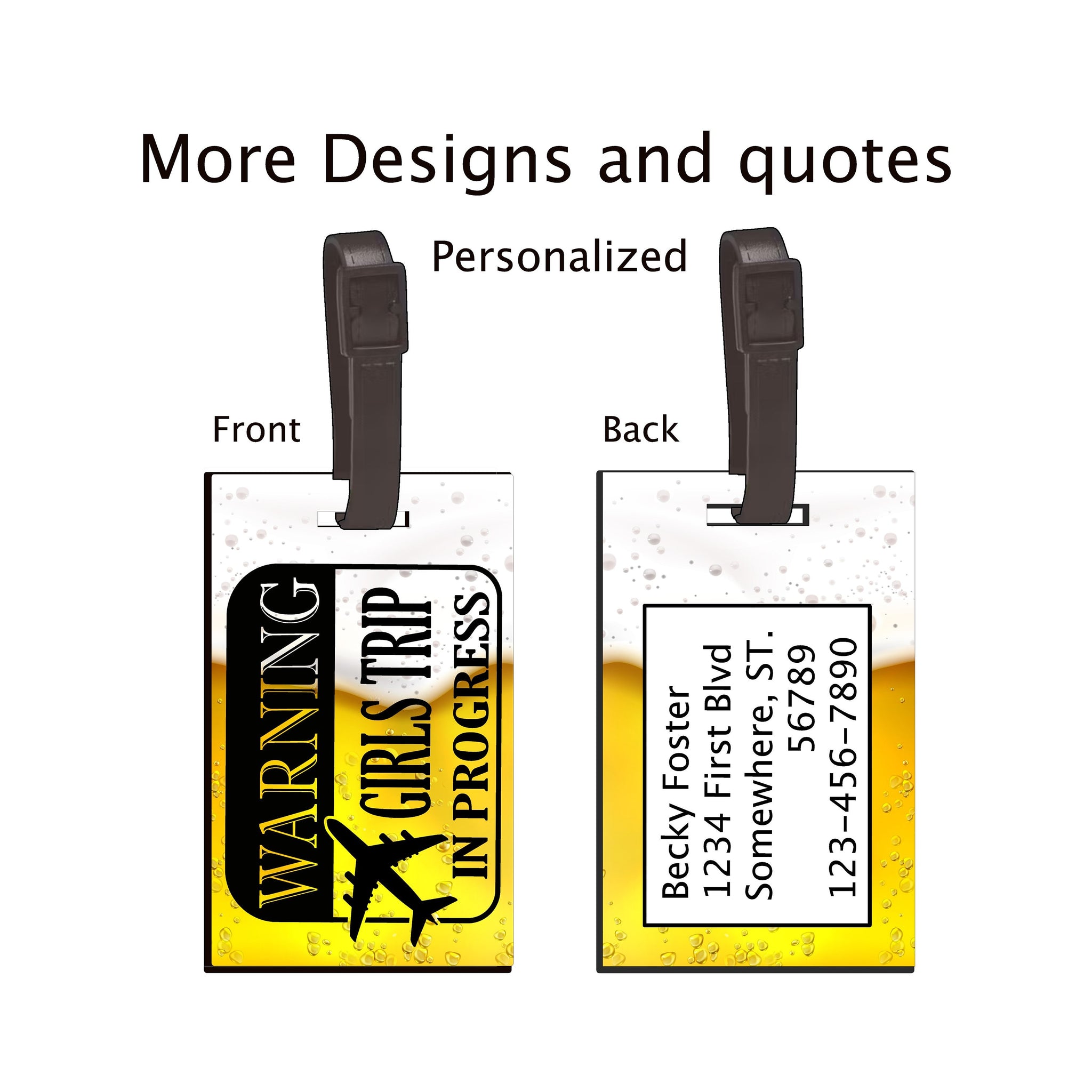 Girls Trip Bag Tag, Luggage Tags, Identification Tag, Best Friends Gift, Travel Label
