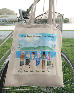 Girls Trip Tote Bag, Beach Bags, Personalized Tote, Large Tote Bag, Custom Shoulder Bag