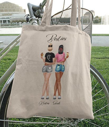 Best Friends Tote Bags, Personalized Tote, Designer Bags, Girls Trip Bag, Girlfriends Gift