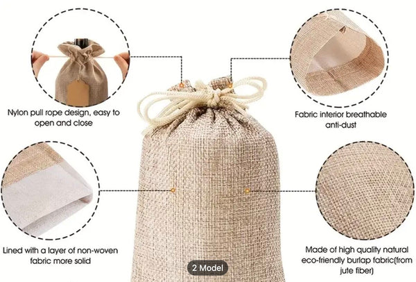 Personalized Bags, Linen Burlap Bags, Custom Gift Bags, Wedding Party Bags, Party Favor Bags, Drawstring Gift Bag, Monogram Bags, Treat Bags
