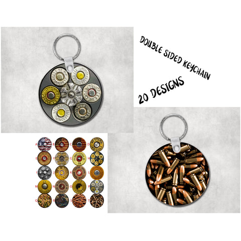 Bullet Keychain, Double Sided Keyring, Ammunition Key Rings, Gun Lovers Gift, Hunters Gift