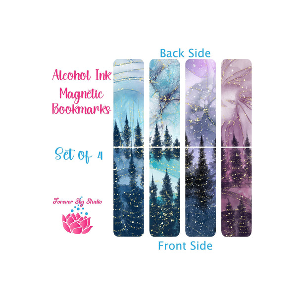 Magnetic Bookmarks, Alcohol Ink Bookmark, Book marker Set, Book Lovers Gift, Page Markers, Book Accessories, Custom Bookmarkers, Page Keeper