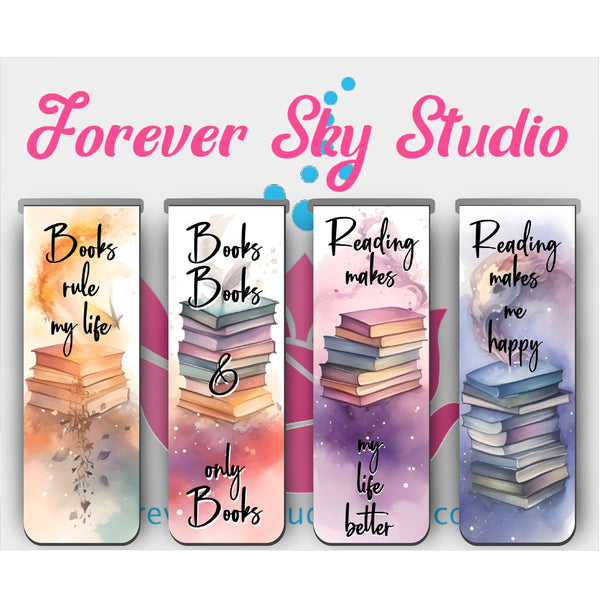 Magnetic Bookmarks, Watercolor Bookmark, Book marker Set, Book Lovers Gift, Page Markers, Book Accessories, Custom Bookmarkers, Page Keepers