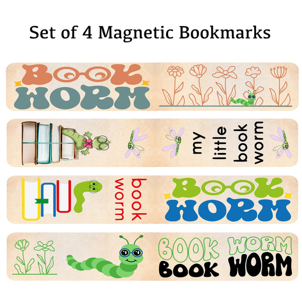 Magnetic Bookmarks, Bookworm Bookmark, Book marker Set, Book Lovers Gift, Page Markers, Book Accessories, Custom Bookmarkers, Page Keeper