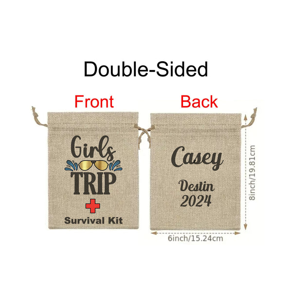 Girls Trip Survival Bags, Hangover Kit Bags, Girls Getaway Survival Kit, Bachelorette Party, Girls Trip Party Bag, Girls Weekend Bags